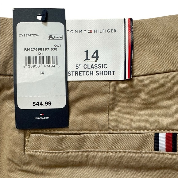 Tommy Hilfiger Classic Stretch Shorts Womens Sz 14 Flat Front Chino Below waist - Picture 12 of 16
